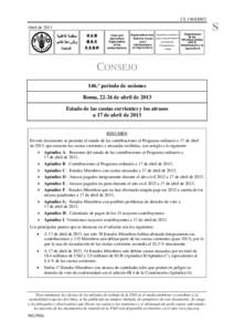 CL 146/LIM/2  S Abril de 2013 Food and