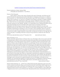 Southern Campaign American Revolution Pension Statements & Rosters Pension Application of James Ashlock W886 Transcribed and annotated by C. Leon Harris District of West Tennessee James Ashlock a citizen of the county of