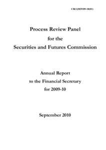 CB[removed])  Process Review Panel for the Securities and Futures Commission