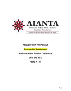 REQUEST FOR PROPOSALS Sponsorship Development American Indian Tourism Conference 2015 and 2016 FINAL[removed]