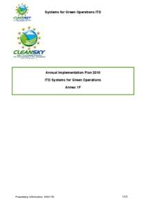 Systems for Green Operations ITD  Annual Implementation Plan 2010 ITD Systems for Green Operations Annex 1F