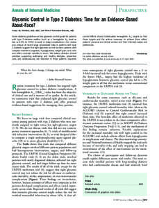 Perspective  Annals of Internal Medicine Glycemic Control in Type 2 Diabetes: Time for an Evidence-Based About-Face?