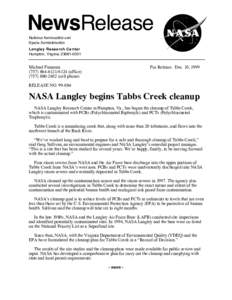 NewsRelease National Aeronautics and Space Administration Langley Research Center Hampton, Virginia[removed]