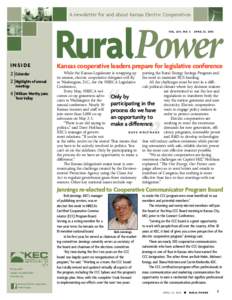 A newsletter for and about Kansas Electric Cooperatives  RuralPower Vol . LVX , No. 5  In s i d e