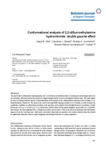Conformational analysis of 2,2-difluoroethylamine hydrochloride: double gauche effect Josué M. Silla1, Claudimar J. Duarte2, Rodrigo A. Cormanich2,
