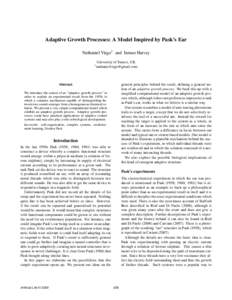 Adaptive Growth Processes: A Model Inspired by Pask’s Ear Nathaniel Virgo1 and Inman Harvey 1 University of Sussex, UK 