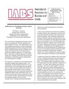 IABS Newsletter Spring/Summer 2002 Table of Contents Reflections ………1 IABS News……………2