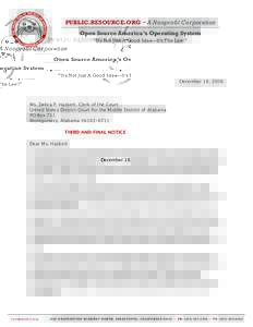 Letter to the Honorable Debra P. Hackett