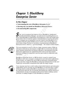 Chapter 1: BlackBerry Enterprise Server AL  In This Chapter