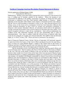 Southern Campaign American Revolution Pension Statements & Rosters Pension application of Richard Harper S1908 fn81NC Transcribed by Will Graves[removed]Methodology: Spelling, punctuation and/or grammar have been correc