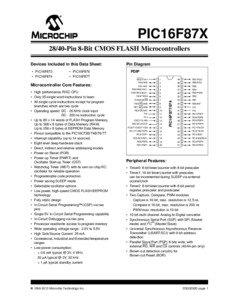 PIC16F87X[removed]Pin 8-Bit CMOS FLASH Microcontrollers