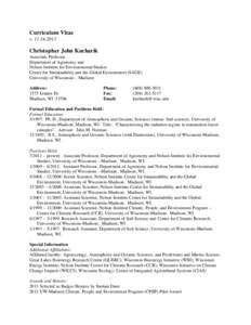 Agronomy / Global warming / Agricultural soil science / Agroecology / Environmental social science / University of Wisconsin–Madison / Soil Science Society of America / Soil science / Carbon budget / Environment / Land management / Agriculture