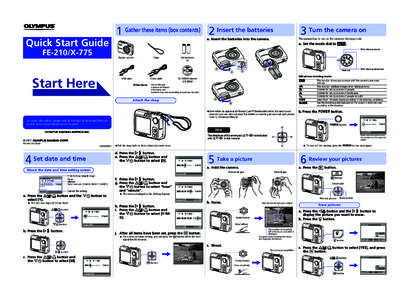 d4334_e_qsg_7.fm Page 1 Friday, November 24, 2006 3:09 PM  Gather these items (box contents) This explains how to turn on the camera in shooting mode.