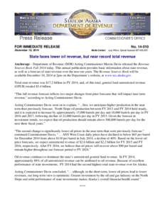 Microsoft Word[removed]Fall Forecast 2014 Update Draft Press Release - Wilcox Final for last call