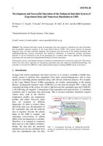 1  FIP/P8-28 Development and Successful Operation of the Enhanced-Interlink System of Experiment Data and Numerical Simulation in LHD