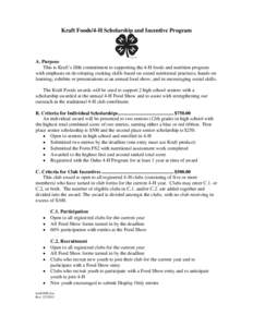 2003 Kraft Foods/4-H Scholarship and Incentive Program