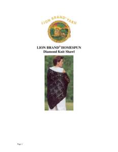 LION BRAND® HOMESPUN Diamond Knit Shawl Page 1  Pattern from Lion Brand Yarn