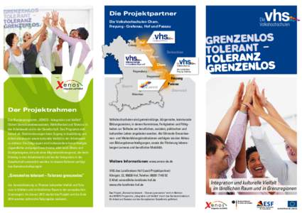 GRENZENLOS TOLERANT – TOLERANZ GRENZENLOS  Die Projektpartner