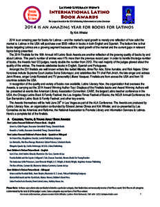 Latino Literacy Now’s  International Latino Book Awards  The Largest Awards in the USA Celebrating Achievements in Latino Literature
