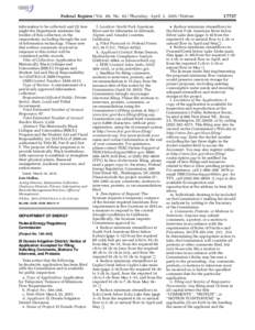 Federal Register / Vol. 80, NoThursday, April 2, Notices information to be collected; and (5) how might the Department minimize the burden of this collection on the respondents, including through the use of