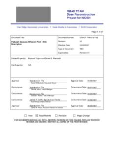 ORAU TEAM Dose Reconstruction Project for NIOSH Oak Ridge Associated Universities I Dade Moeller & Associates I MJW Corporation Page 1 of 31