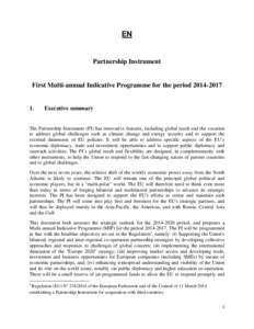 EN  Partnership Instrument First Multi-annual Indicative Programme for the period[removed]