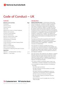 Code of Conduct – UK Contents Behaviour and Case Study Introduction Page