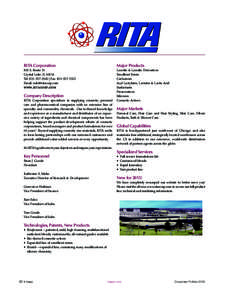 RITA Corporation  Major Products 850 S. Route 31 Crystal Lake, IL 60014