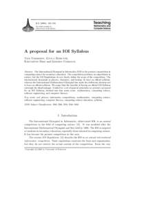 ), 193–216  http://tmcs.math.klte.hu A proposal for an IOI Syllabus ´th,