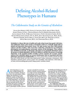 Defining Alcohol-Related Phenotypes in Humans