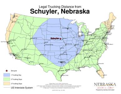 Legal Trucking Distance from  Schuyler, Nebraska Seattle  Portland