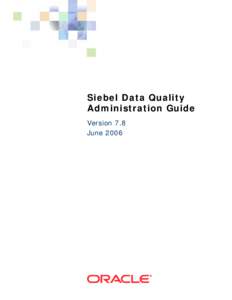 Siebel Data Quality Administration Guide