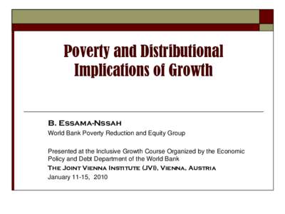 Income distribution / Welfare economics / Development economics / Poverty / Elasticity / Economic growth / Function / Redistribution of wealth / Economics / Socioeconomics / Development