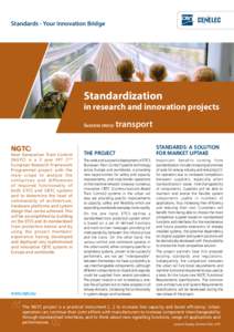 © NGTC  Standards - Your Innovation Bridge Standardization