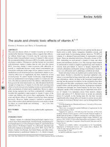 Review Article  The acute and chronic toxic effects of vitamin A1– 4
