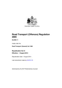 Road Transport (Offences) Regulation 2005