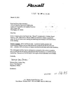 March 18,2003  Food and Drug Administration Office of Special Nutri tionals (HFS-450) Center for Food Safety and Applied Nutrition 200 C Street, SW