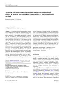 Ecotoxicology DOIs10646Assessing triclosan-induced ecological and trans-generational effects in natural phytoplankton communities: a trait-based field method