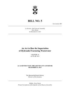 G13A-103 importation of hydraulic fracturing water prohibition  Bill #5.fm