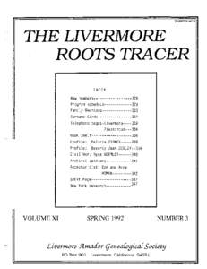 The Livermore Roots Tracer vol XI no 3 Spring 1992