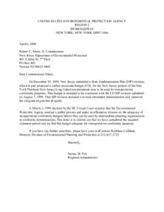 Environmental policy in the United States / State Implementation Plan / New Jersey Department of Environmental Protection / Department of Environmental Protection / Non-attainment area / New York metropolitan area / Shinn / Metropolitan planning organization / Environment of the United States / United States / United States Environmental Protection Agency