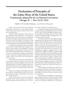 Declaration of Principles of the Labor Party of the United States [Nov[removed]
