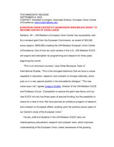 Microsoft Word - EUCE press release 9 05.doc