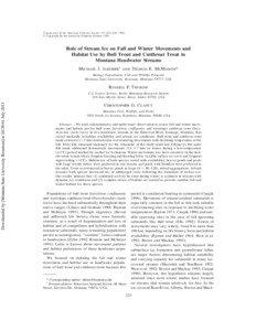 Role of Stream Ice on Fall and Winter Movements and Habitat Use by Bull Trout and Cutthroat Trout in Montana Headwater Streams