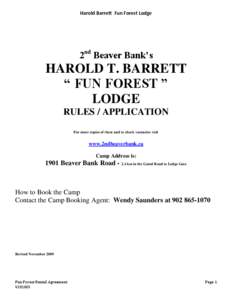 Harold Barrett Fun Forest Lodge  2nd Beaver Bank’s HAROLD T. BARRETT “ FUN FOREST ”