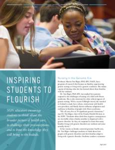 Cover Feature  Inspiring Students to Flourish SON educators encourage