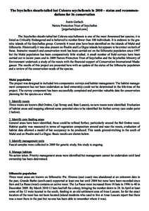 The Seychelles sheath-tailed bat Coleura seychellensis in 2010 – status and recommendations for its conservation Justin Gerlach Nature Protection Trust of Seychelles [[removed]] The Seychelles sheath-tailed ba