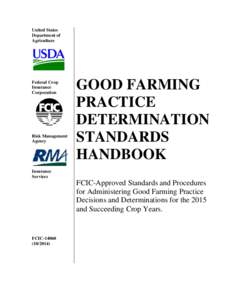 2015 Good Farming Practice Determination Standards Handbook