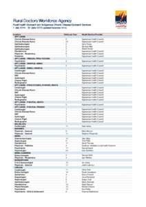 Rural Doctors Workforce Agency Rural Health Outreach and Indigenous Chronic Disease Outreach Services 1 July[removed]June[removed]updated December[removed]Location APY LANDS Chronic Disease Nurse