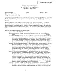 August 22, [removed]Board of Supervisors Minutes